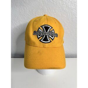 Independent Trucks Skateboard Snapback Hat Yellow Black 90s Y2k Surf Size S-M